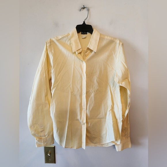 Michael Kors Shirt Women's Medium Button Up Long Sleeve Collared Striped - Picture 1 of 3